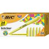 Bic Pocket Highlighter, Chisel Tip, 24/BX, Yellow 12PK BICBL241YW